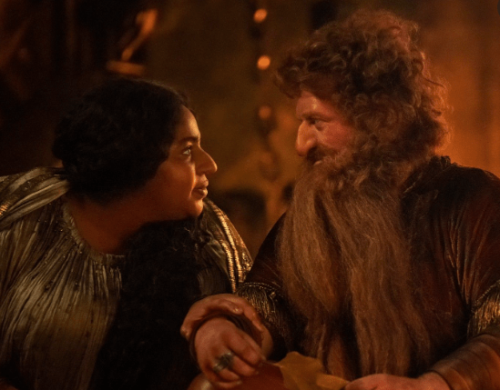 Image is of Prince Durin and his wife, Princess Disa, played by Owain Arthur Sophia Nomvete